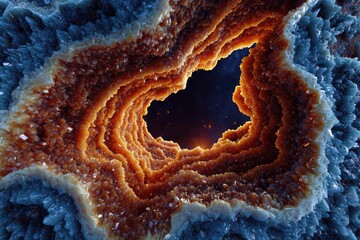 Abstract Crystal Tunnel With Glowing Light
