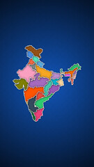 Political Map of India with State Divisions