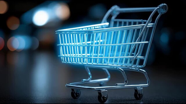 Intriguing concept of a crypto-tracked digital goods economy icon highlighting tokenization and innovative transactions. Digital Shopping Cart &ndash; Animated Video Version