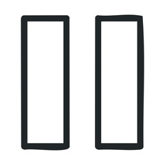 Simple black pause symbol on white background