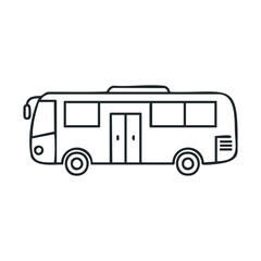 Simple black and white bus drawing - minimalist outline illustration
