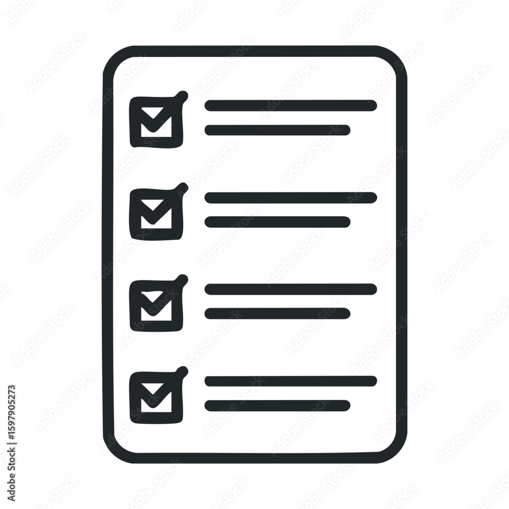 Poster checklist with five checkboxes on white background