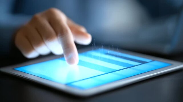 Interactive data visualization tools showcased on a tablet for dynamic analysis.