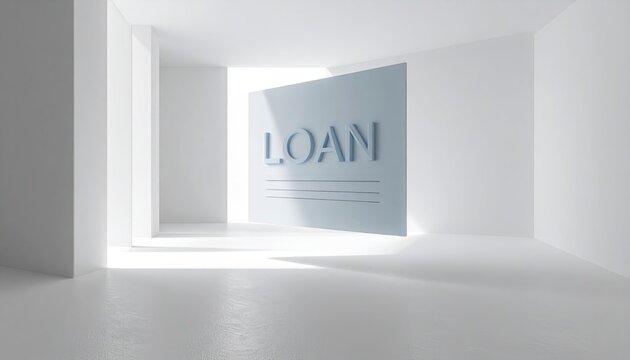 Conceptual Floating Loan Document in Bright White Interior with Natural Light and Minimalistic Design