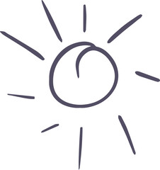 Simple Hand Drawn Sun Illustration