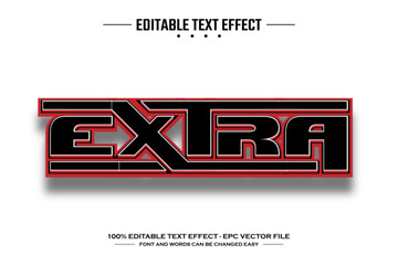 Extra red 3D editable text effect template