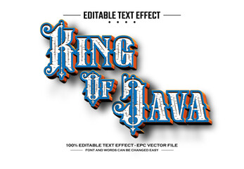 King of java 3D editable text effect template