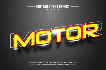Motor 3D editable text effect template