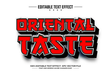Oriental taste 3D editable text effect template