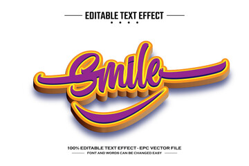 Smile 3D editable text effect template