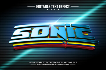 Sonic 3D editable text effect template