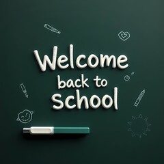 Cute School Theme Chalk Poster