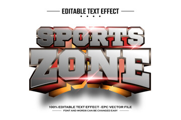 Sports zone 3D editable text effect template