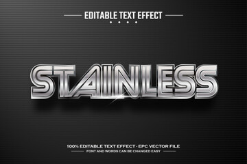 Stainless 3D editable text effect template