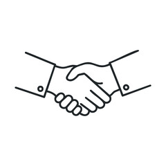 Fototapeta premium Simple icon of two hands in a handshake gesture