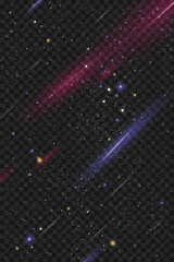 Obraz premium Star field on sky background,Vector night sky galaxy with aurora for Christmas background.Element design Nature space star light, abstract dust texture for New Year 2026 card,Holiday vertical banner