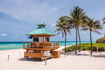 Lifeguard tower on Sunny Isles Miami Beach
