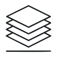 Geometric stack icon with isometric layered design