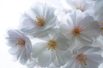 Closeup Delicate White And Pink Cherry Blossoms