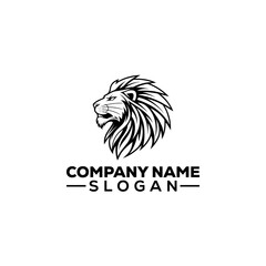 Roaring Lion Head with Royal Crown Logo