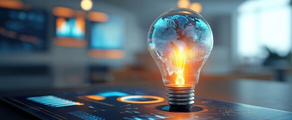 The innovative lightbulb representing a bright future in technology and creativity.