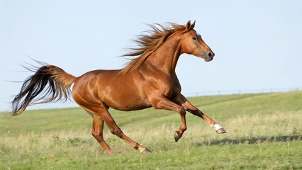 Obraz premium Irish Sport Horse Galloping in Open Field