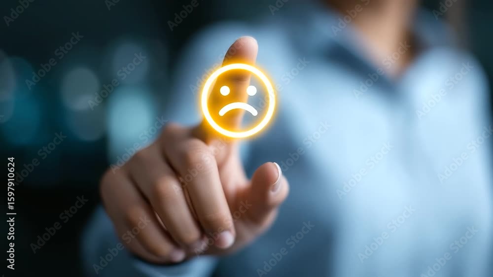 Poster interactive smiley face slider for collecting user feedback.
