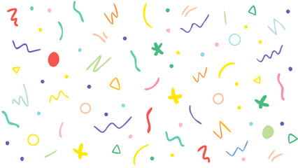 Seamless pattern of fun colorful line doodles 