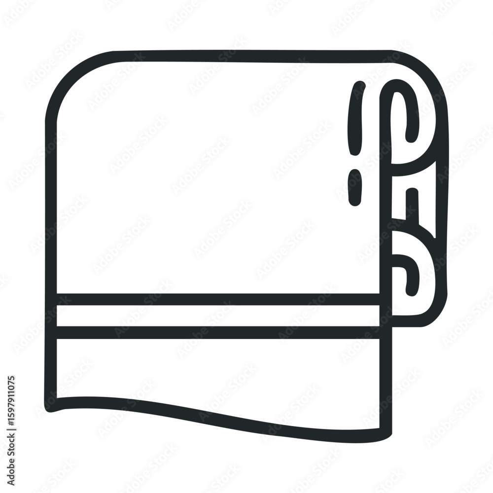 Poster minimalist icon of a folded towel with clean lines and simple design