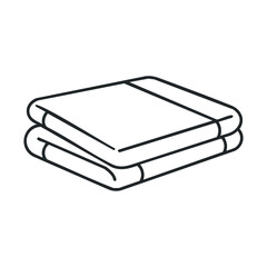 Minimalist line art of folded bath towels with simple design