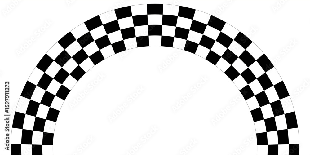 Poster black and white checkered rectangular frame. square racing checkerboard pattern. chessboard geometri