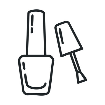 black nail polish bottle and brush clip art preview