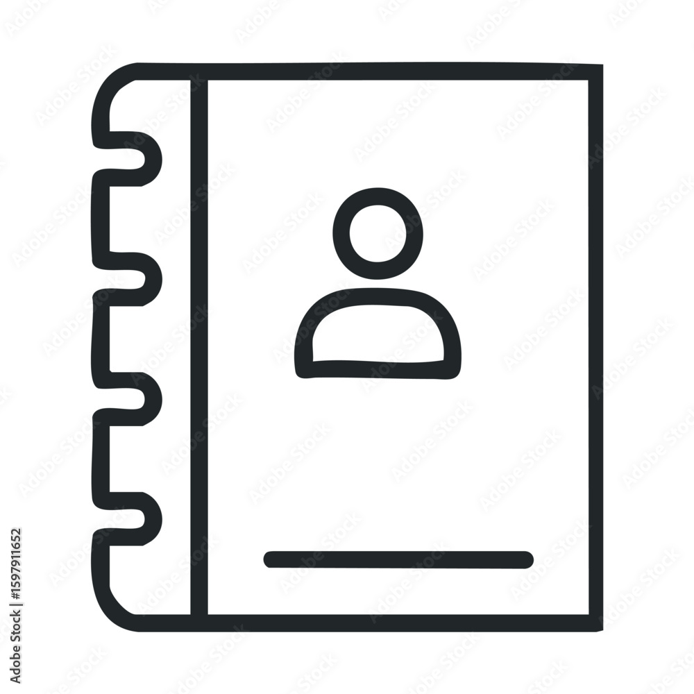 Poster minimalist address book icon with spiral binding design