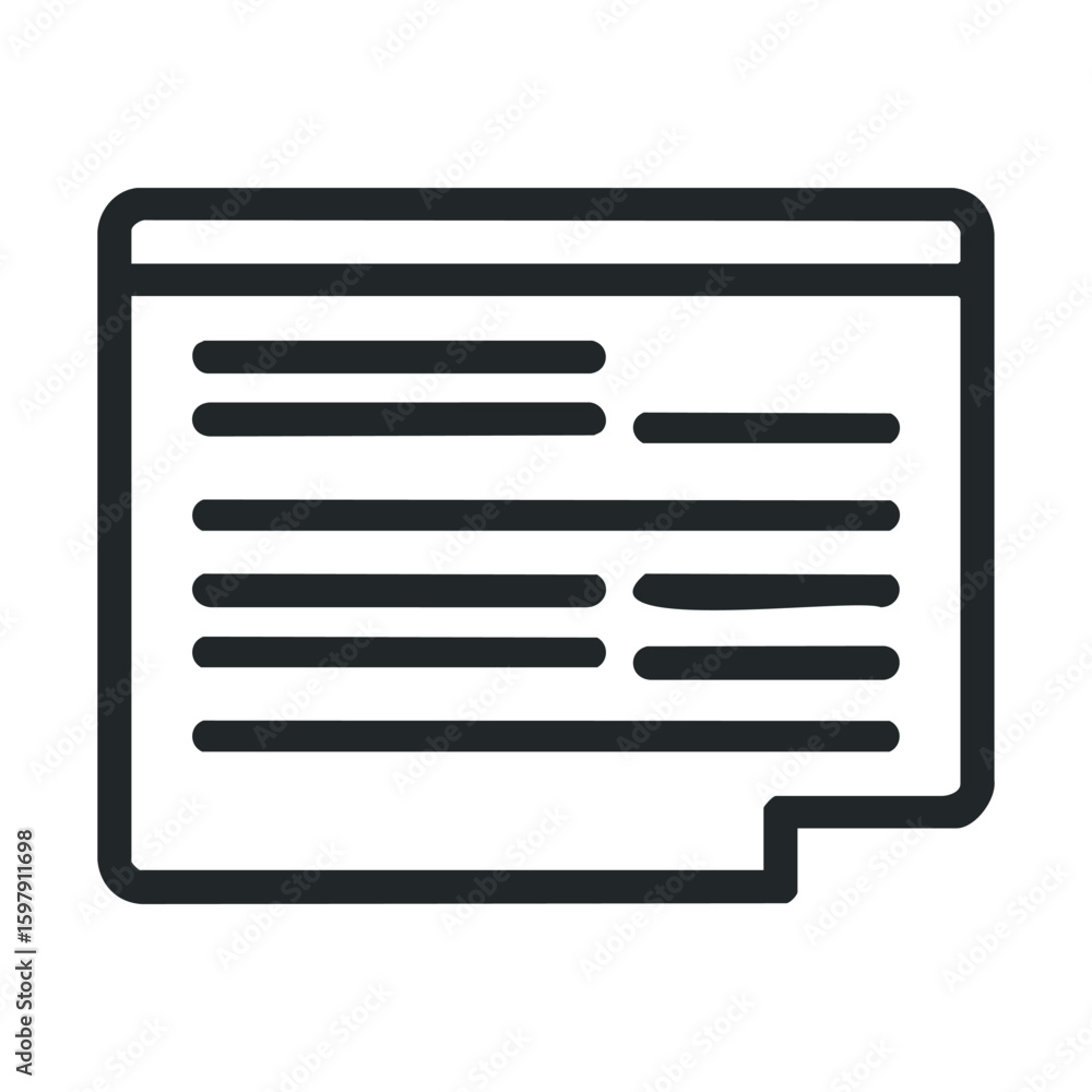 Poster minimalist speech bubble icon with text lines