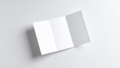 Foldable Card Mockup Floating Above White Background For Design Presentation With Clean Minimalist Aesthetic