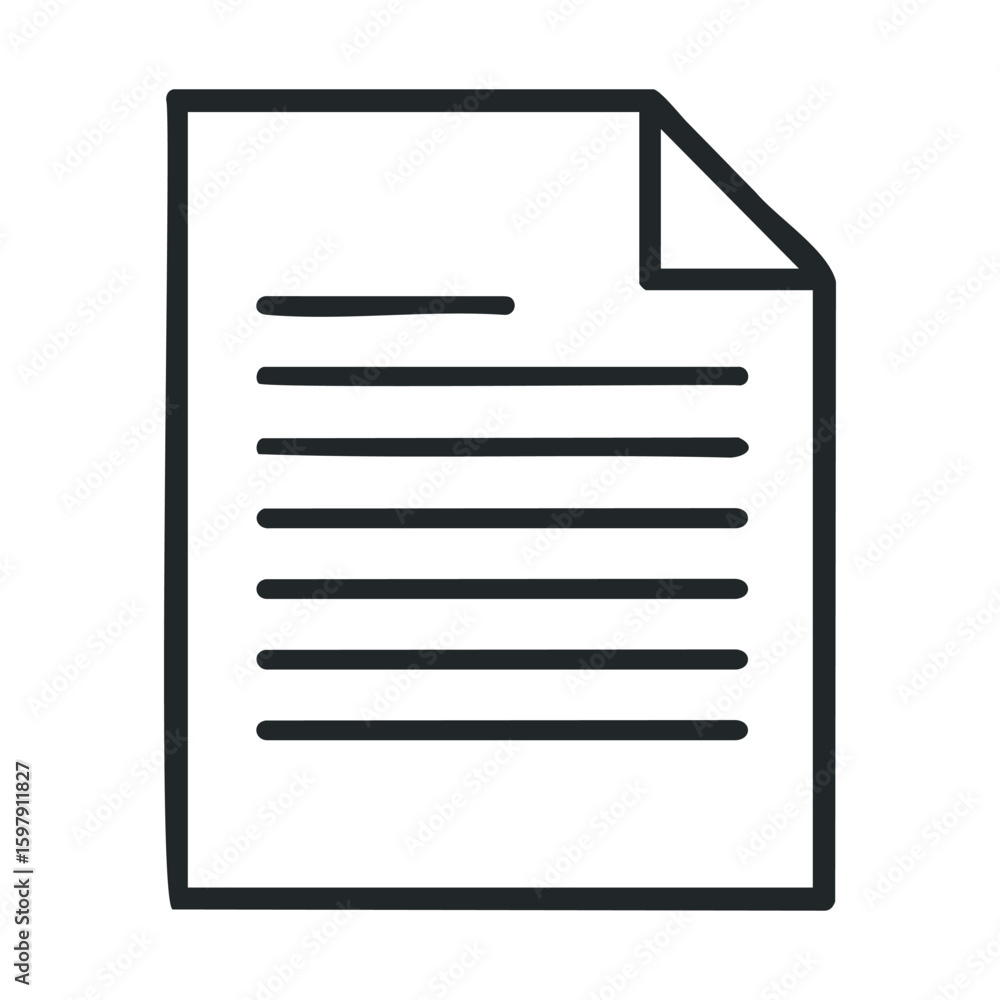Poster simple icon of a document page with folded corner
