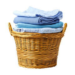 Obraz premium Stack of clean clothes, clean laundry, isolated on fully transparent png background