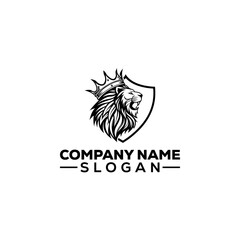 Roaring Lion Head with Royal Crown Logo