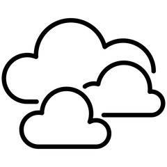 Linear icon of a cloud. Vector design with editable stroke. Suitable for weather, autumn, or nature themes.