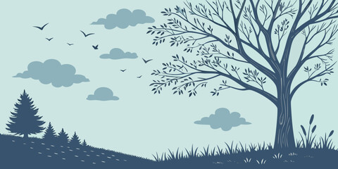 winter landscape with trees