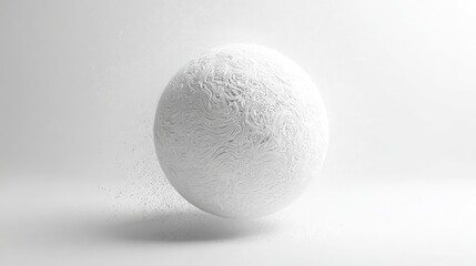 Abstract White Sphere With Gray Particles On Light Background