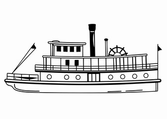 Obraz premium vector illustration of a ship