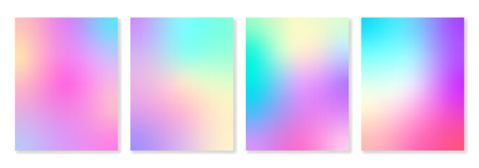Set of 4 bright colorful gradient backgrounds. For covers, wallpapers, branding, social media and many other projects.

