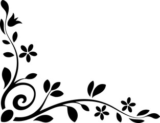 Floral Corner Silhouette Vector


