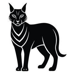 Obraz premium Mysterious Black Line Art Lynx Minimalist Vector