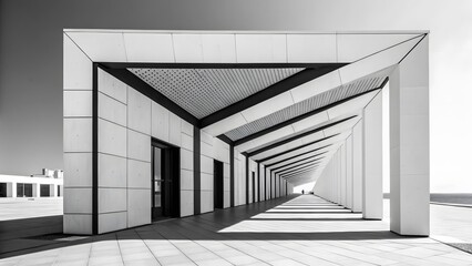 Geometric Architecture Design with Symmetry and Shadows in Black and White