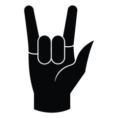 Obraz premium Silhouette of a Heavy Metal Hand Pose