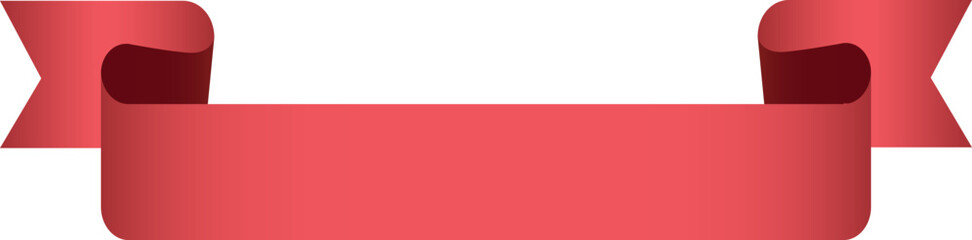 simple red colored ribbon banner