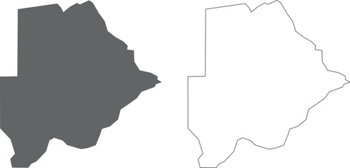 vector illustration of simple abstract map of Botswana