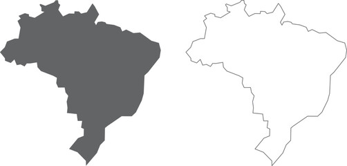 vector illustration of simple abstract map of Brazil